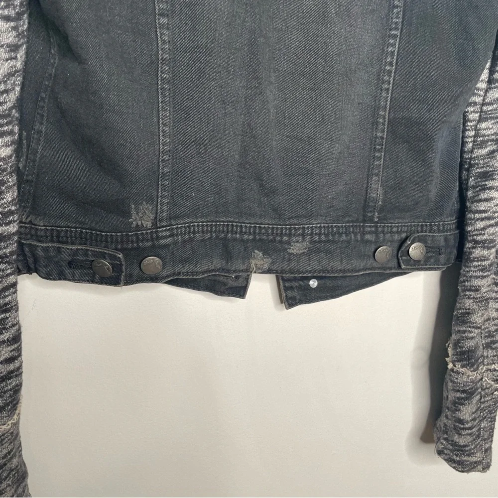 Free People | Knit Hooded Denim Jacket - Picture 5 of 11